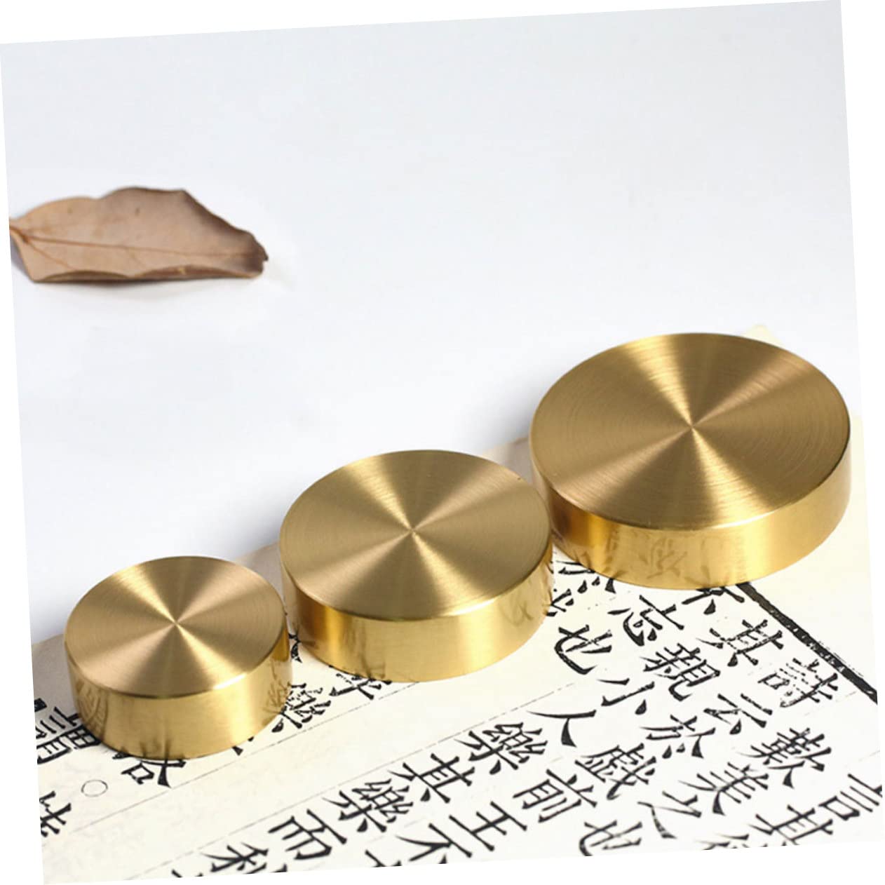 Operitacx 3st Briefbeschwerer Aus Messing Papiergewichte Schwer Schreibtisch-briefbeschwerer Für Männer Tintenstift Dekorative Briefbeschwerer Kalligraphie-briefbeschwerer Papierdekor Golden