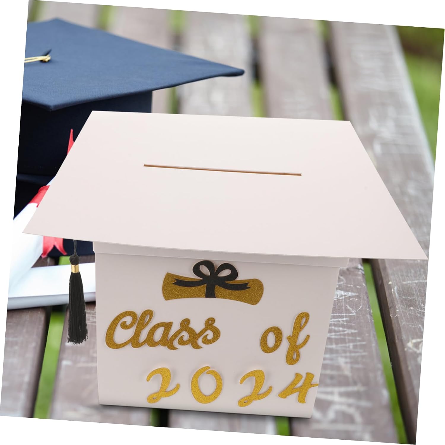 Uonlytech Graduation Card Box Elegant Message Holder for Class for Graduation Party Blessings Memories Compact Design for Easy Use