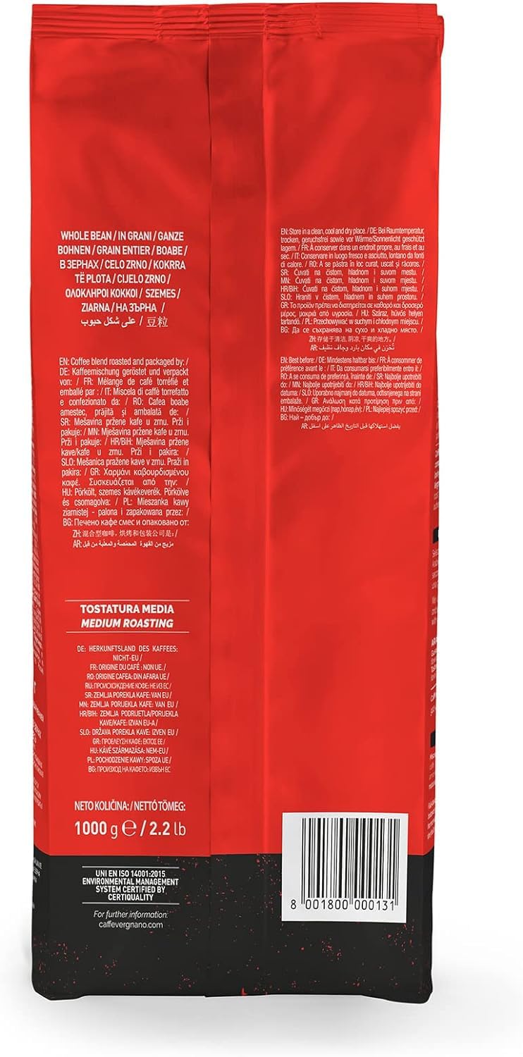 Caffè Vergnano 1882 Kaffeebohnen Espresso - 1 Packung enthält 1 Kg (Packung mit 2)