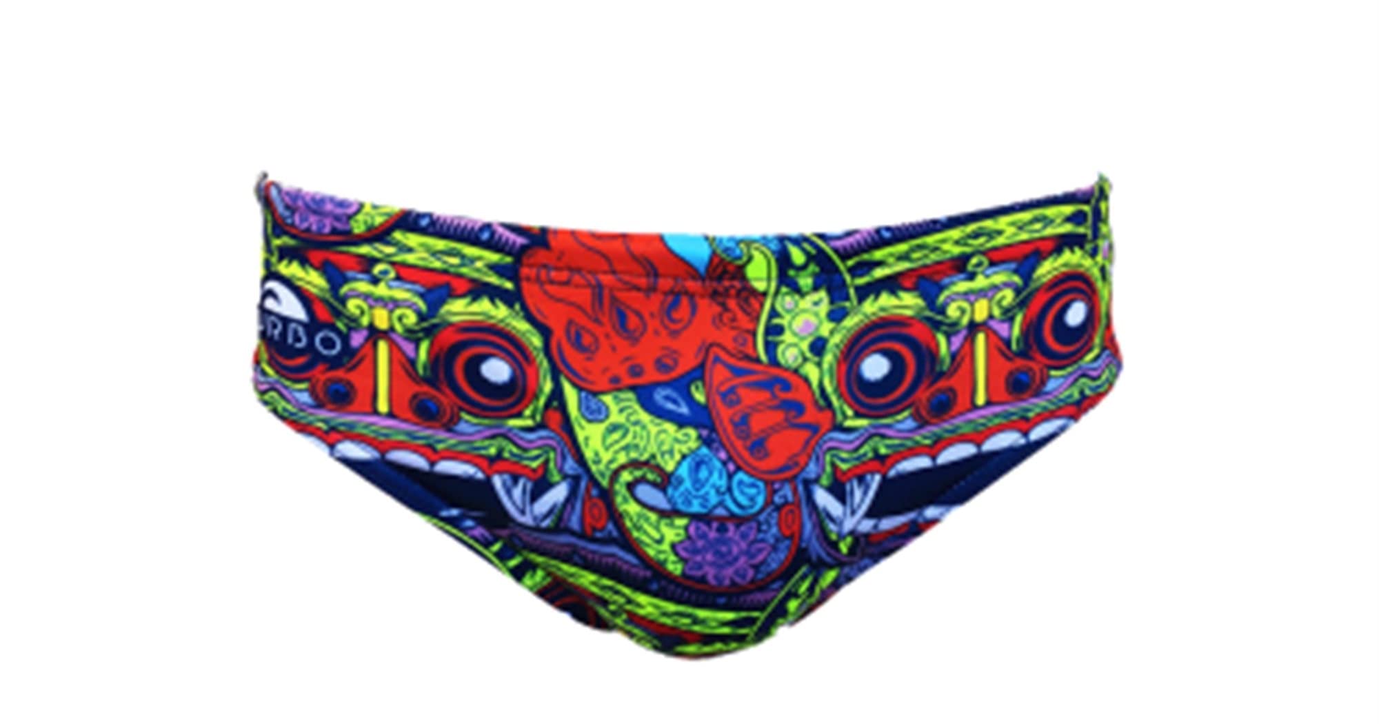 Turbo - Maillot de bain Waterpolo Bali Tribal Slip de Waterpolo Competicion Natation et Triathlon Motif d'ajustement confortable - Bleu - 3XL