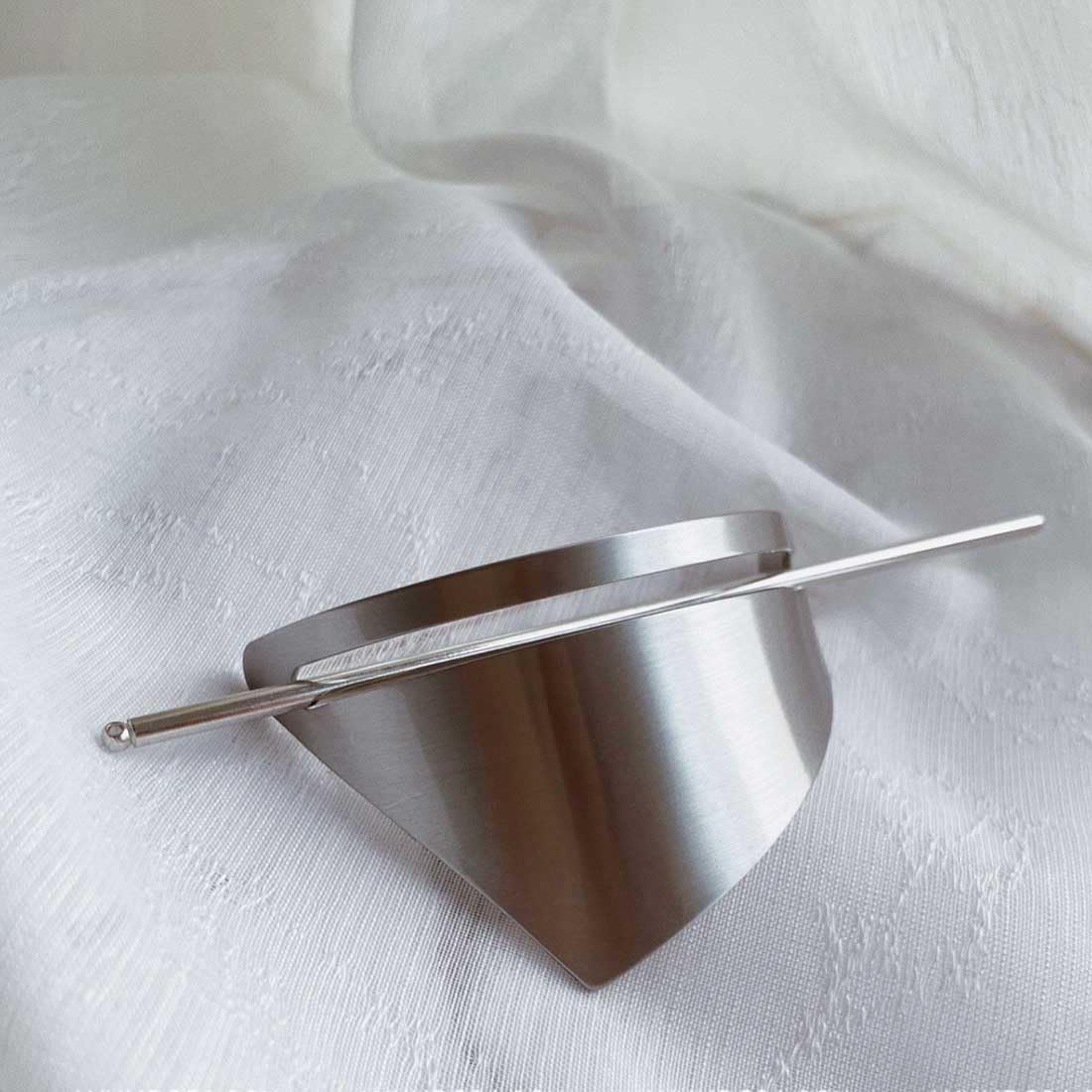 Cubahop Vintage Triangoli Metal Hair Barrettes Geometry Smooth irregolari Hair Accessories Hair Stick Pins for Women and Girls (Silver) - Image 3