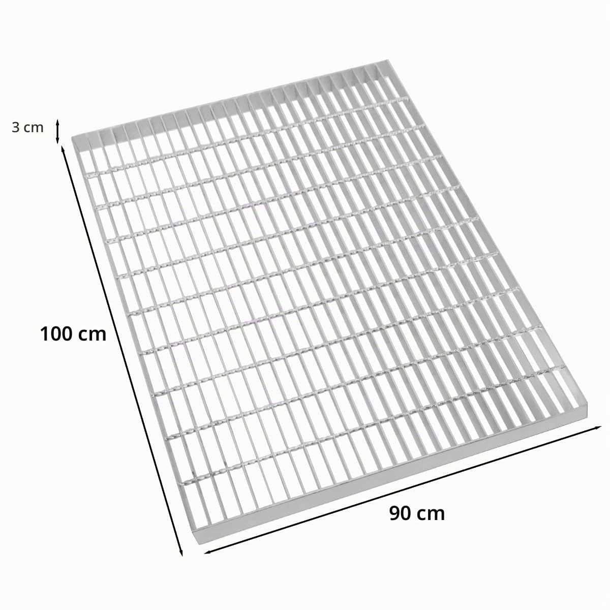 Verzinkte Gitterroste Boden Schmiede Stabiler Weg Mesh-Bodenplatte Gitter Abflussrinne Entlüftung Strapazierfähig Wetterfest Stahl Verzinkt 1000mm x 900mm x 30mm 4mm Metalldicke 900kg Tragfähigkeit