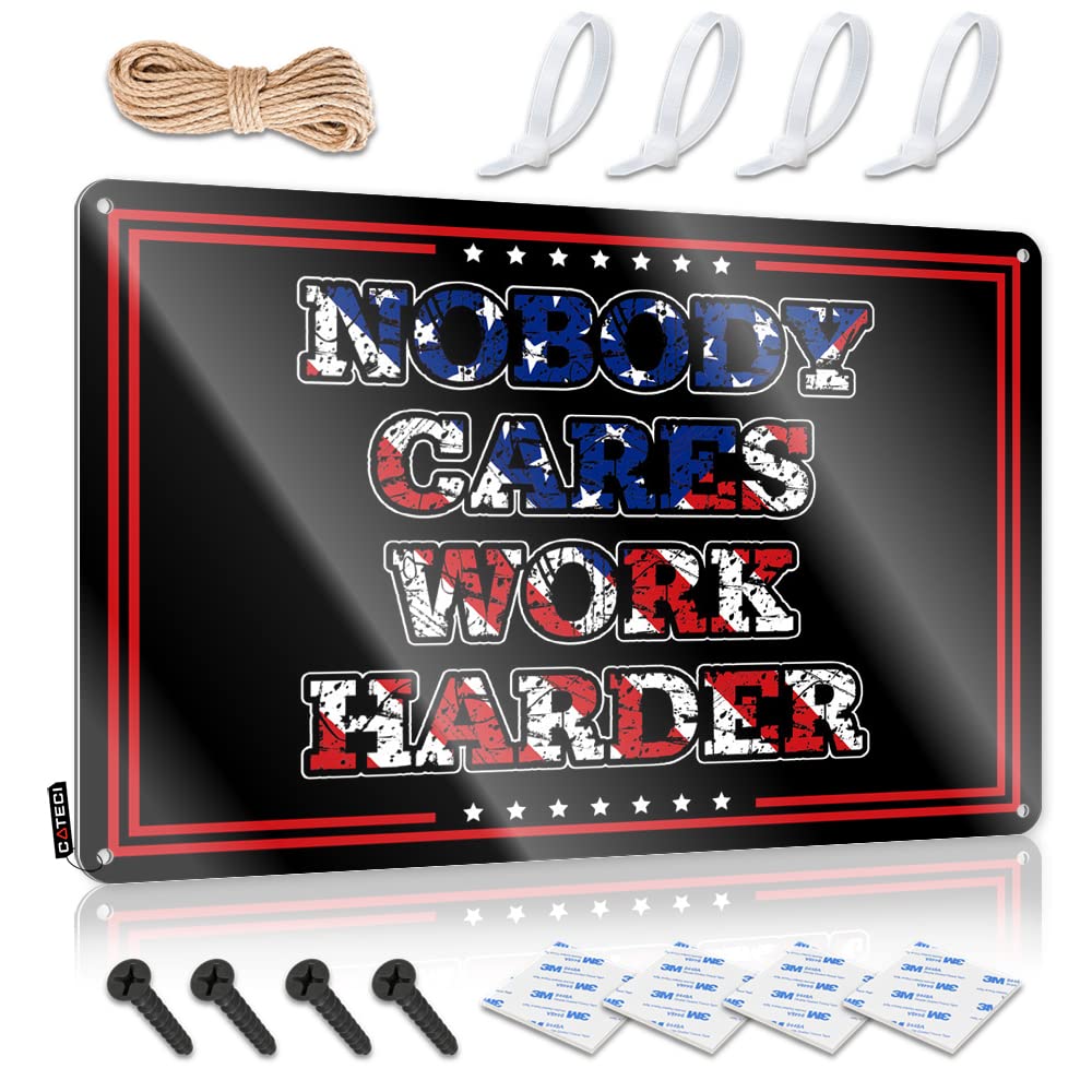 Tin Sign Funny Nobody Cares Work Harder Tin Sign Funny Garage Tin Sign Tin Signs Funny Vintage(30X40CM)