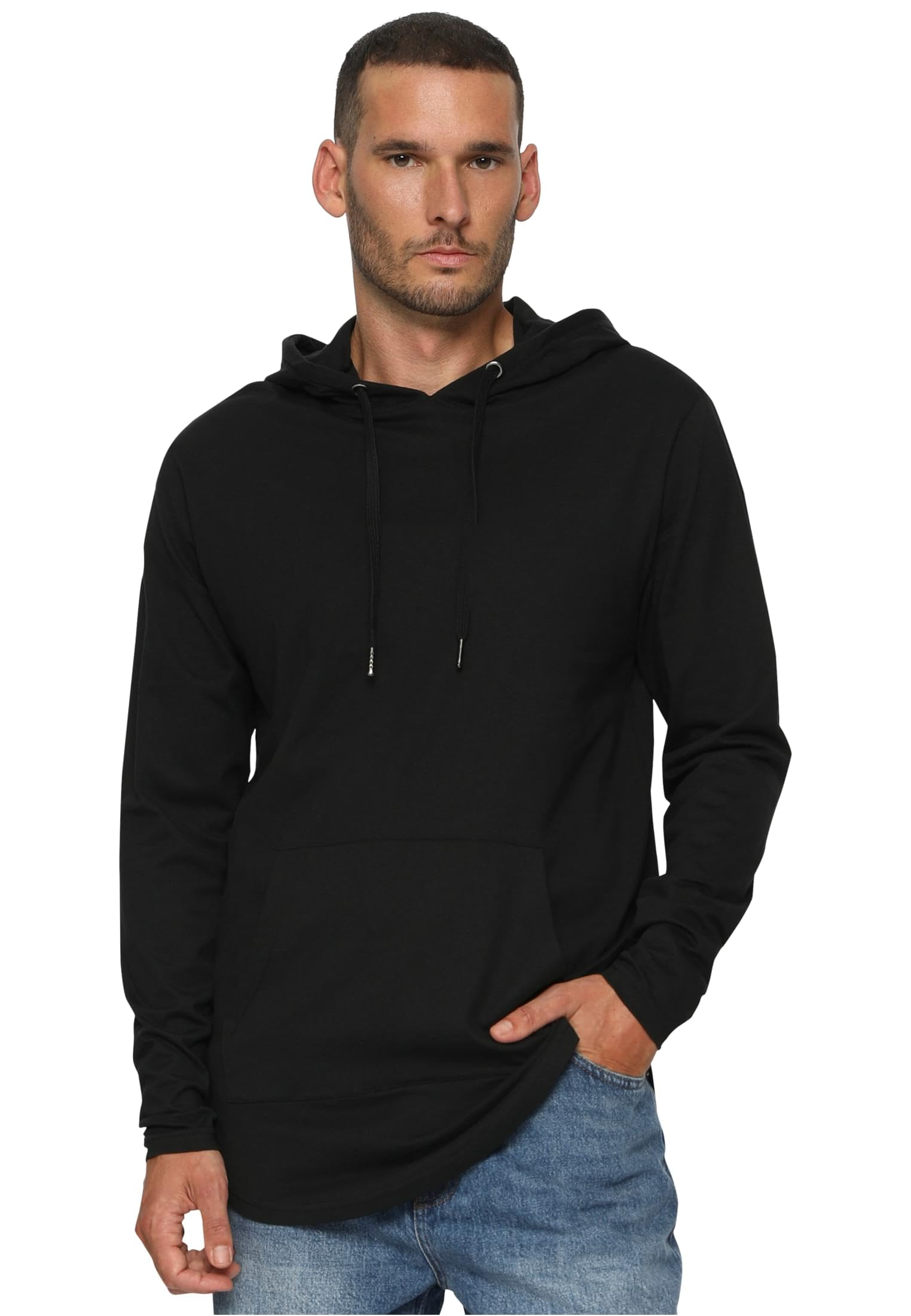 Urban Classics Men's Jersey Hoodie Hooded Sweatshirt, Black (Black 7), XXL