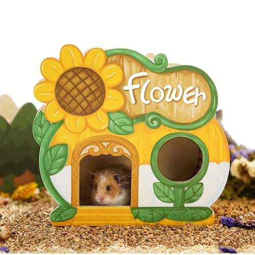Hamster Hideout with Vivid Sunflower Pattern, Hamster Houses and Hideouts, ...