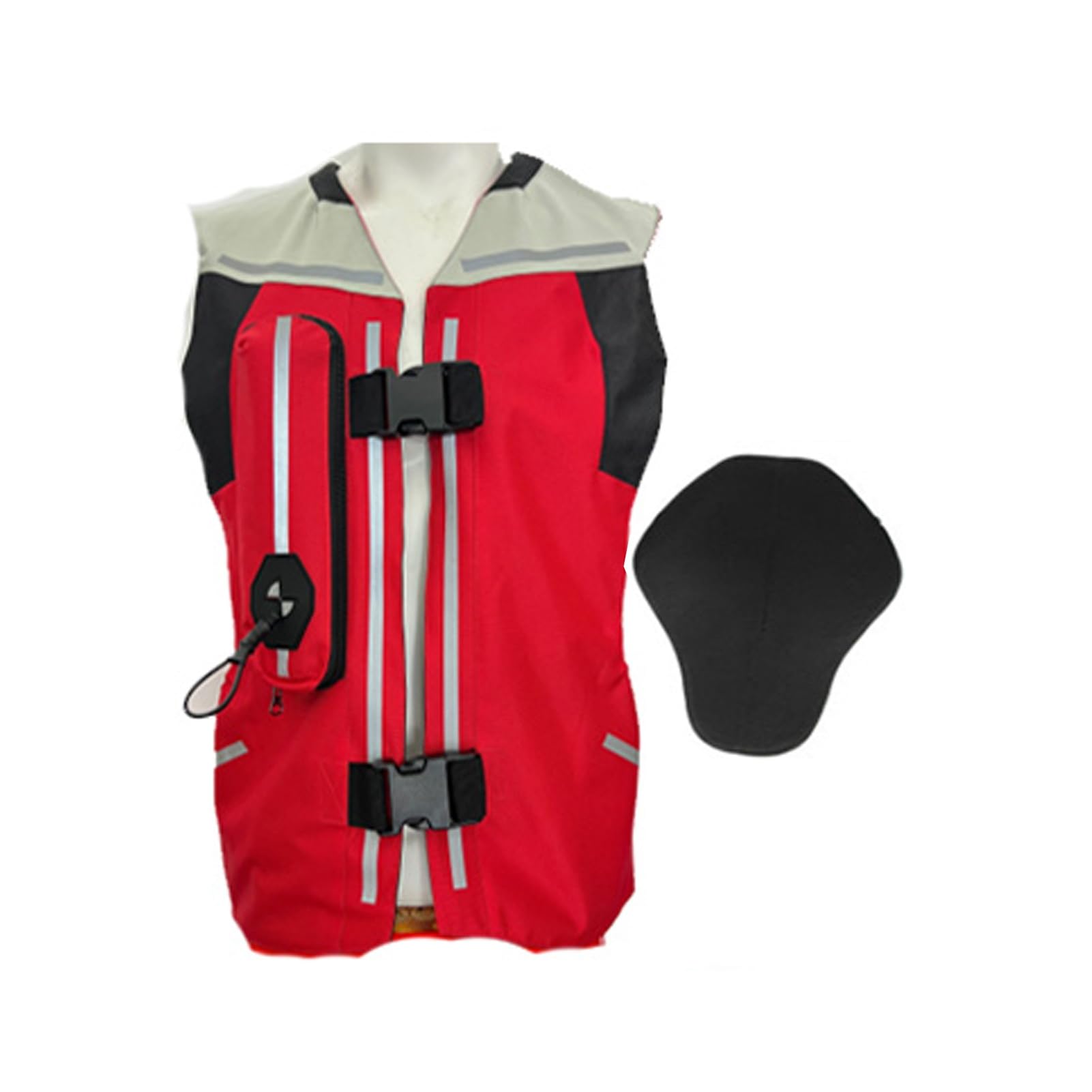 Leichte Aufblasbare Motorrad -Airbag -Weste, Reflektierende Jacke Mit Nacken-, Rücken- Und Schwanzschutz for Männer, Frauen