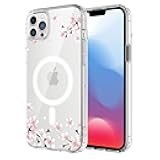 Magnetic Sakura Case for iPhone 15 Plus Compatible with MagSafe Wireless Charging Cute Cherry Blossom Design Shockproof Anti-Scratch Cover for Men&Women (Clear) for iPhone 15 Plus