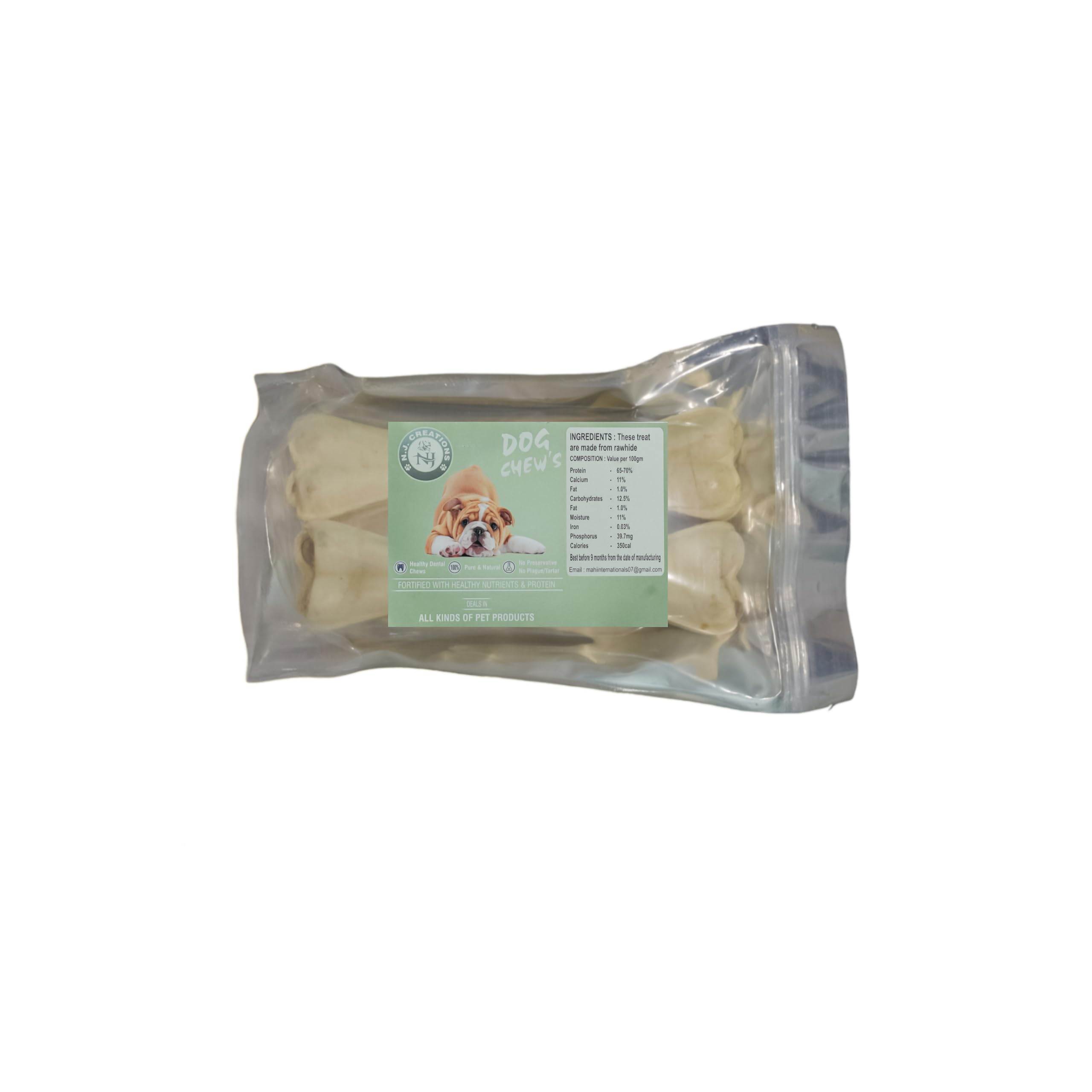 N.J Creations Rawhide Chicken Flavour Dog Chew 6 Inch Calcium Bone for Dogs| Young, Adult Dogs of All Breeds| Healthy Treats for Dogs to Chew (3) (B0CLJFM69V) Amazon Price History, Amazon Price Tracker
