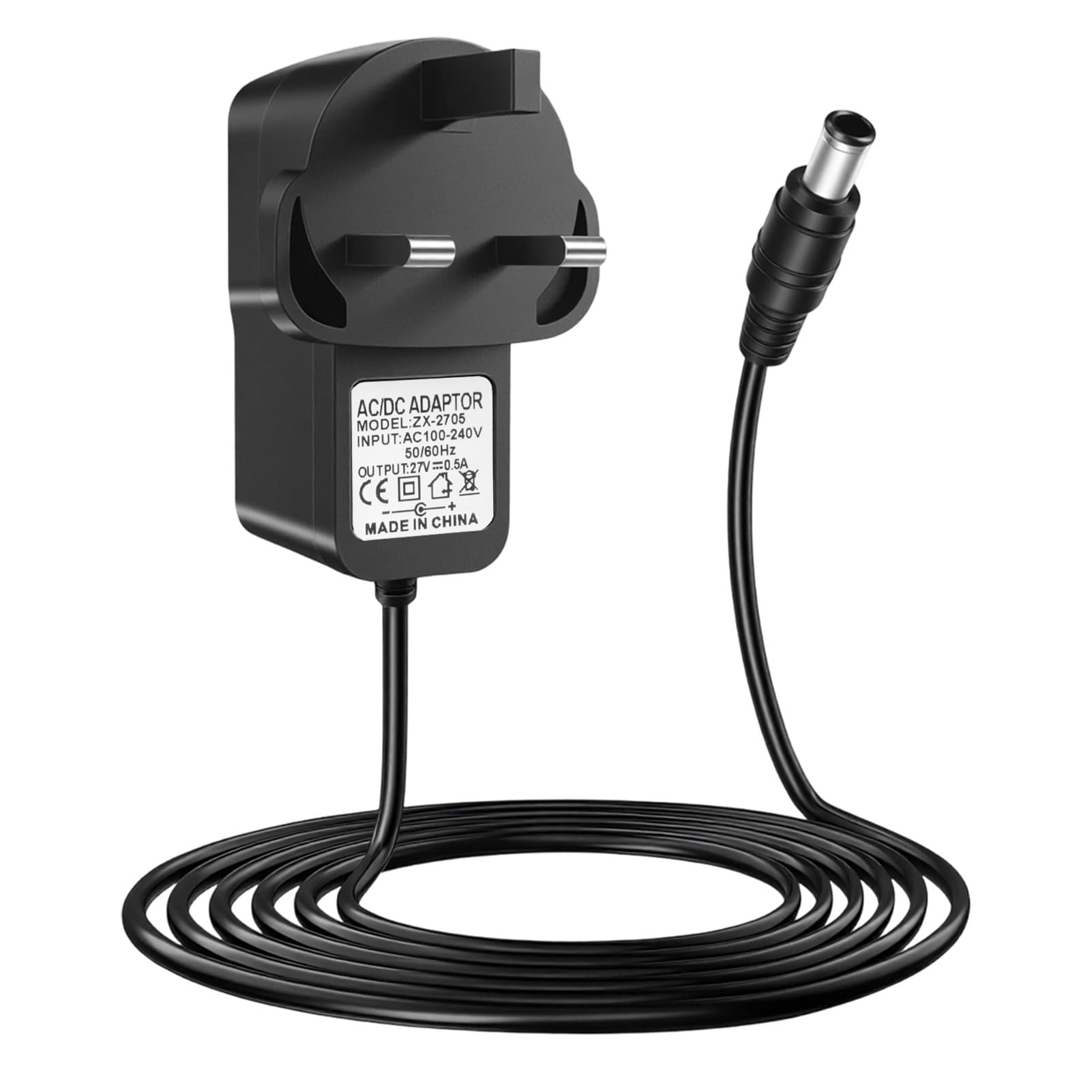 27V 500mA Charger for Gtech AirRam MK2 Cordless Vacuum Cleaner, Power Supply Adapter with 2m Cable Compatible with Gtech AirRAM MK2 K9 AFT001 AR01 AR02 ATF27 ATF29 ATF40 ATF41 DM001