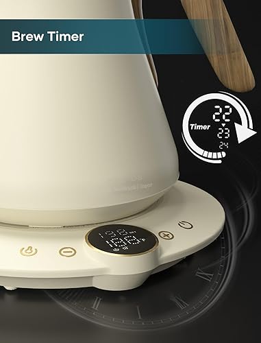 Miniatura 7 de Hervidores eléctricos, hervidor eléctrico de cuello de cisne INTASTING, control de temperatura de 1 , interior de acero inoxidable, calentamiento