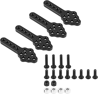 RC Car Shock Absorber Mount, 4pcs / Set 51mm / 2in Metal RC Car Shock Absorber Damper Mount Plate Adjustable Height RC Model Part Replacement for 1/10 RC Crawler Repair (Black)