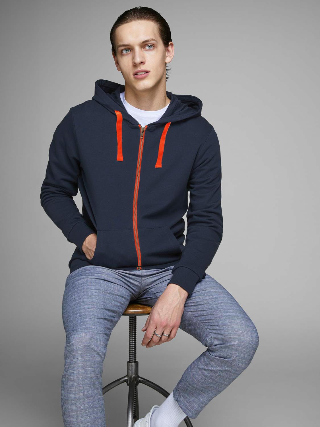 JACK & JONES Herren Jjeholmen Sweat Zip Hood Noos Sweatshirt
