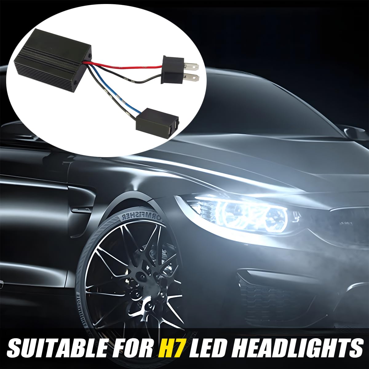 CGEAMDY 2 Pezzi Decodificatori Di Resistenza Delle Lampadine Dell'auto, Decodificatori Di Resistore Di Lampadine Dell'automobile per H7, LED Errore Libero Anti Sfarfallio Adattatore Decoder Resistore