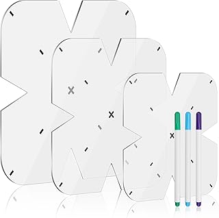3pcs Bowl Cozy Template, Acrylic Bowls Wrap Sewing Pattern Template, 3 Size Cutting Quilting Template Set for Bowl Cozy with 3 Water Soluble Pen (8/10/12 inches) (Arc Angle)