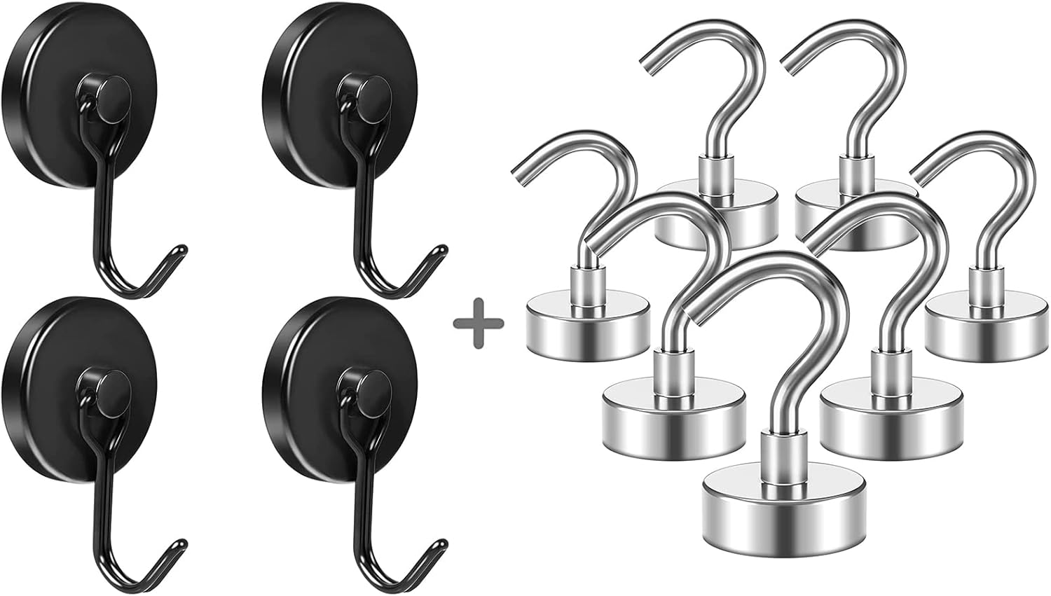VNDUEEY 4 Pack 100LBS Magnetic Hooks Heavy Duty & 8 Pack Magnetic Hooks Heavy Duty 22Lbs : Industrial & Scientific