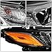 DNA MOTORING OEM-HL-0154-R Right Side Headlight Compatible with 18-22 Toyota Camry,Fits L LE SE North American Built Models,Black Housing Clear Lens Amber Reflector