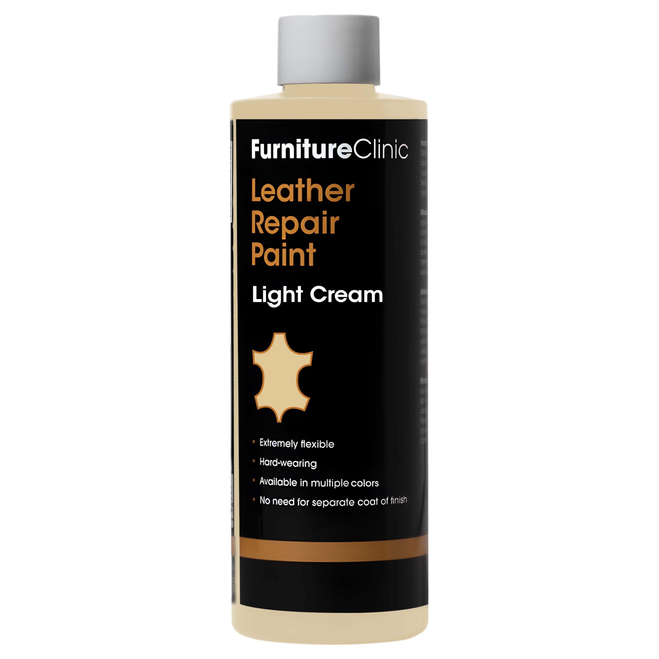 Furniture ClinicLeather Repair Paint & Dye | Self Seal Colourant for Quick and Easy Leather Repair | Suitable for Leather Sofas, Leather Car Seat, Shoes, Handbag, and More - Light Cream (CR02) 50ml
