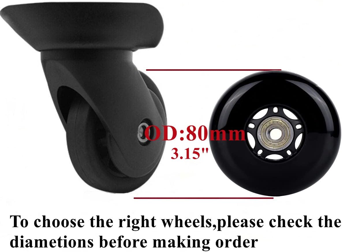 1ペア ラゲッジホイール 交換用 8024mm 8mm(0.31インチ) ベアリング 35mm(1.37インチ) 40mm( 【弓のこ】