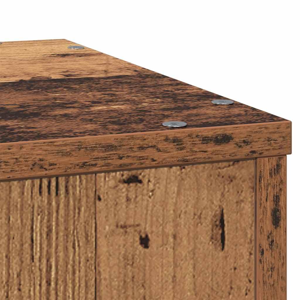 Stojak na rośliny o wyglądzie starego drewna 33 x 33 x 100 cm materiał drewnopochodny | Stabilna górna płyta, wypełniona piaskiem, uchwyt ścienny w zestawie, zmywalny na mokro