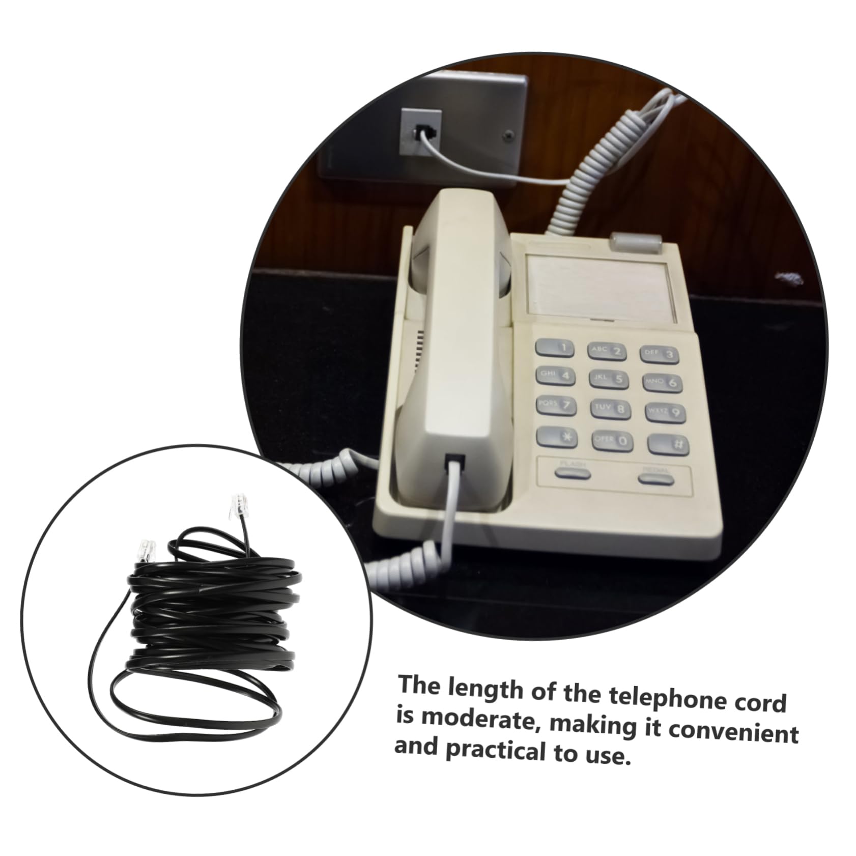 Artibetter 5pezzi Cavo Telefonico Estensibile Da Metri Per Telefoni Fissi Cavo Morbido Anti-ingarbugliamento Per Modem e Risponditori Soluzione Pratica Per Linee Telefoniche Domestiche