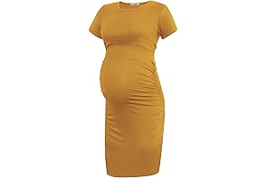Women's Maternity Ruched Dress: Embrace Comfort and Style