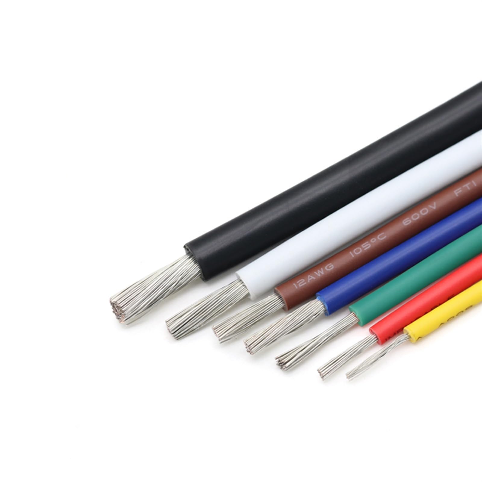 Outdoor Extension 2 Meter 5 Meter 3KV Flexible Insulated Tinned Copper Wire 3000V UL3239 30AWG 14AWG Soft Silicone Electrical Cable Solar sheathed(Color:White,Size:2 Meters 20 AWG)