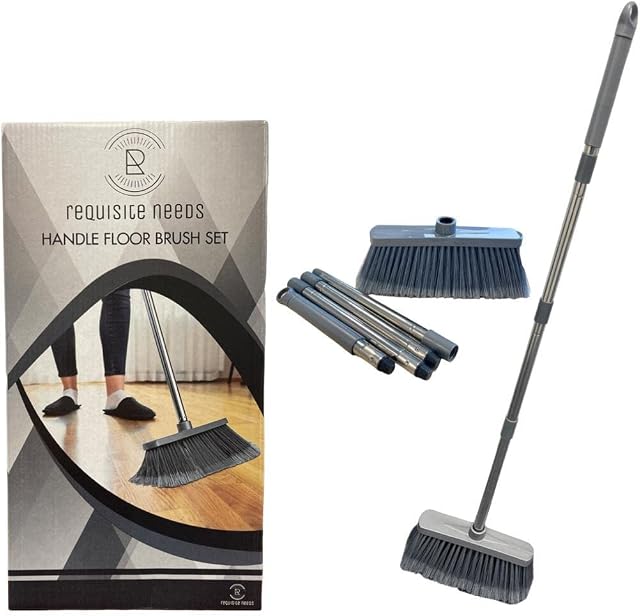 Requisite Needs 5 Pcs Floor brush broom with handle  Adjustable cleaning brush with long handle  Floor broom for cleaning kitchen, living room, bathroom etc.