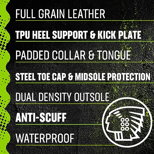 Apache Men's Ranger Safety Hiking Boot | Brown Size 8 UK | Premium Leather Work Shoe | Waterproof and Durable | Steel Toe Cap and Midsole Protection Apache Men's Ranger Safety Hiking Boot | Brown Size 8 UK | Premium Leather Work Shoe | Waterproof and Durable | Steel Toe Cap and Midsole Protection