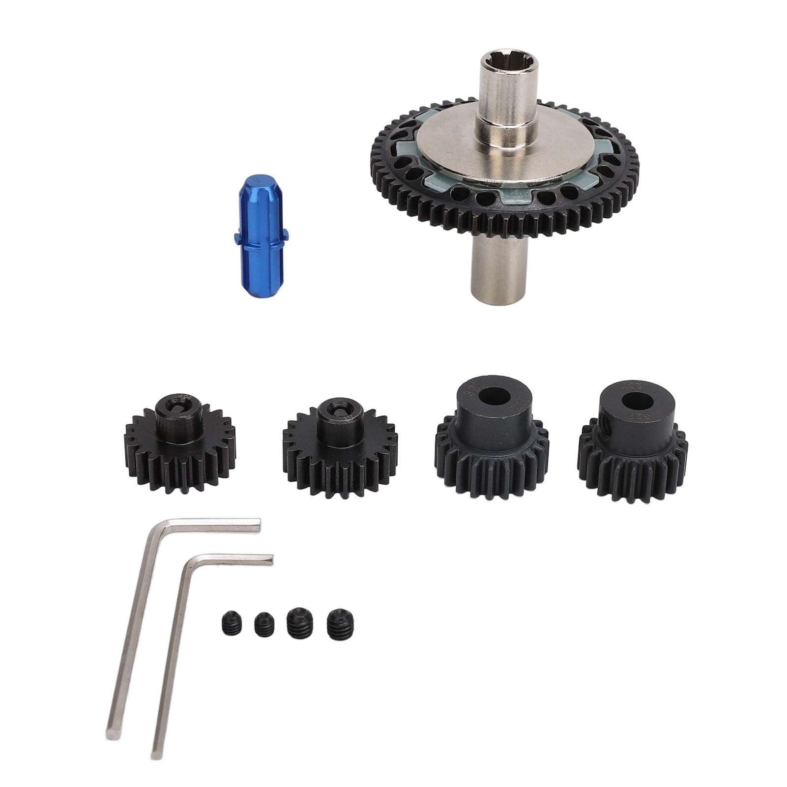 Set di ingranaggi scorrevoli 57T 0.8mod per auto RC, acciaio temprato con ingranaggi motore 20T e 21T, per /10/8 4S rosso (#3)