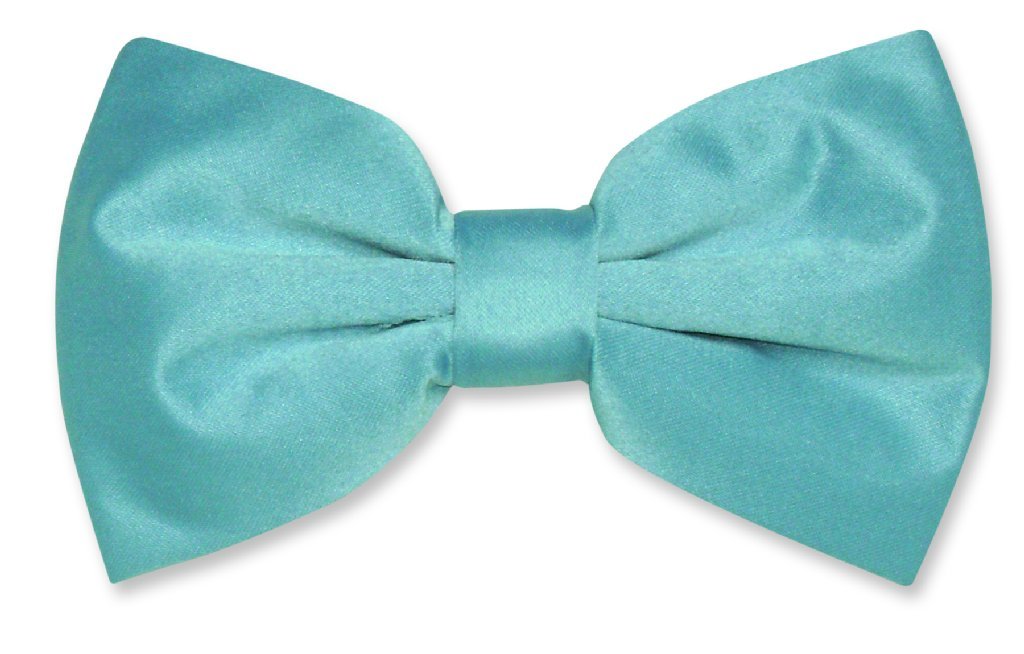 Vesuvio Napoli BOWTIE Solid TURQUOISE BLUE Color Men's Bow Tie for Tuxedo Suit