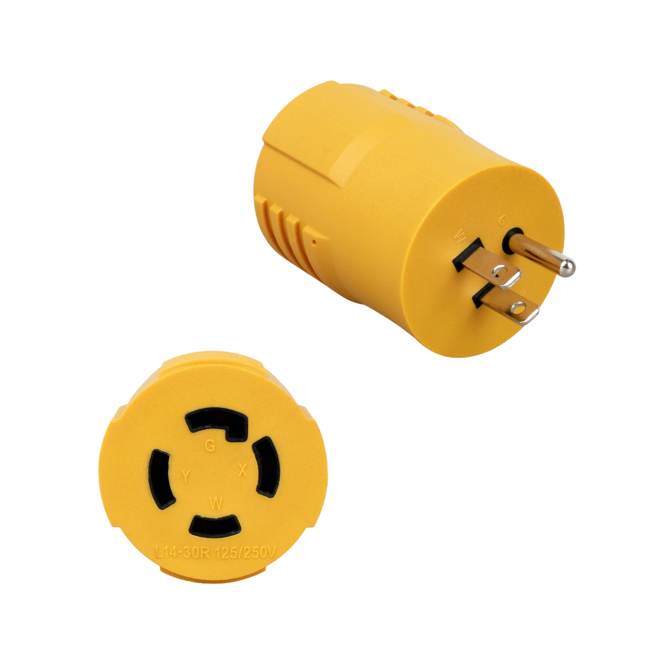 NEMA 5-15P Male to L14-30R Female 15 Amp to 30 Amp RV Power Adapter , Generator Transfer Switch Adapter Cord, Generator to House Adapter, RV to Generator Adapterc
