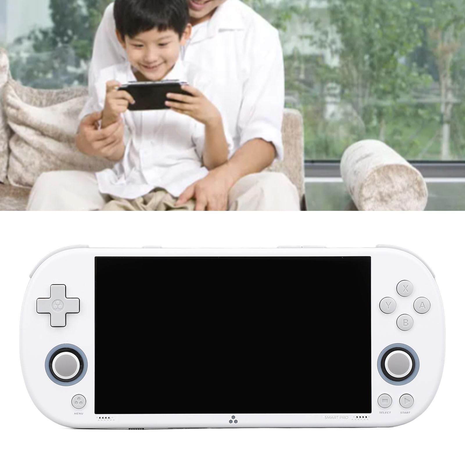 Handheld Console Game, Przenośne Konsole Gier 5000 MAh Pojemność Baterii 4,96 Cala IPS Ekran z światłem Otoczenia dla Rozrywki (WHITE)