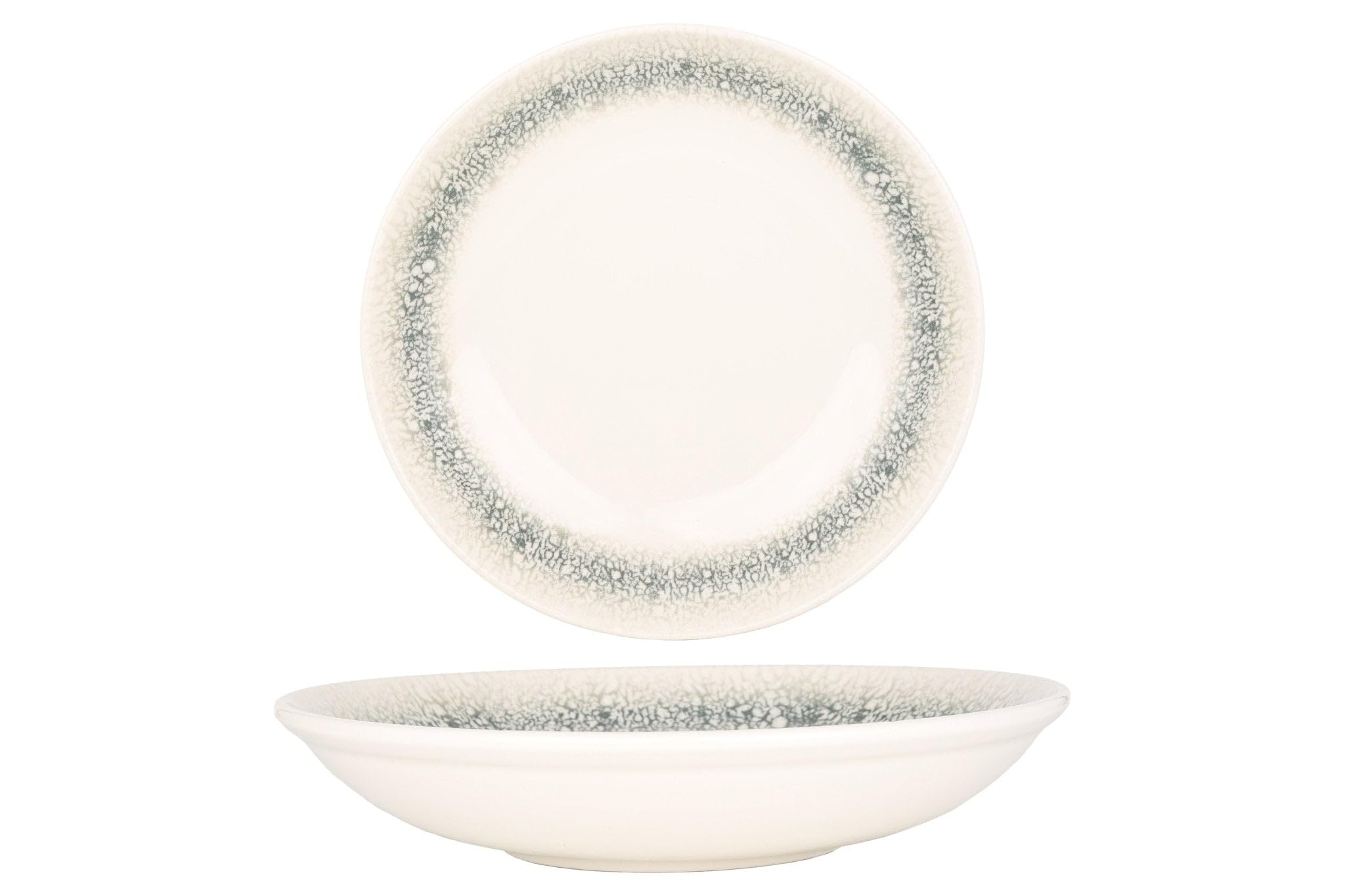 Kütahya Porselen Platos hondos - Black Ice - Porcelana - 25 cm (1250cc) - juego de 6