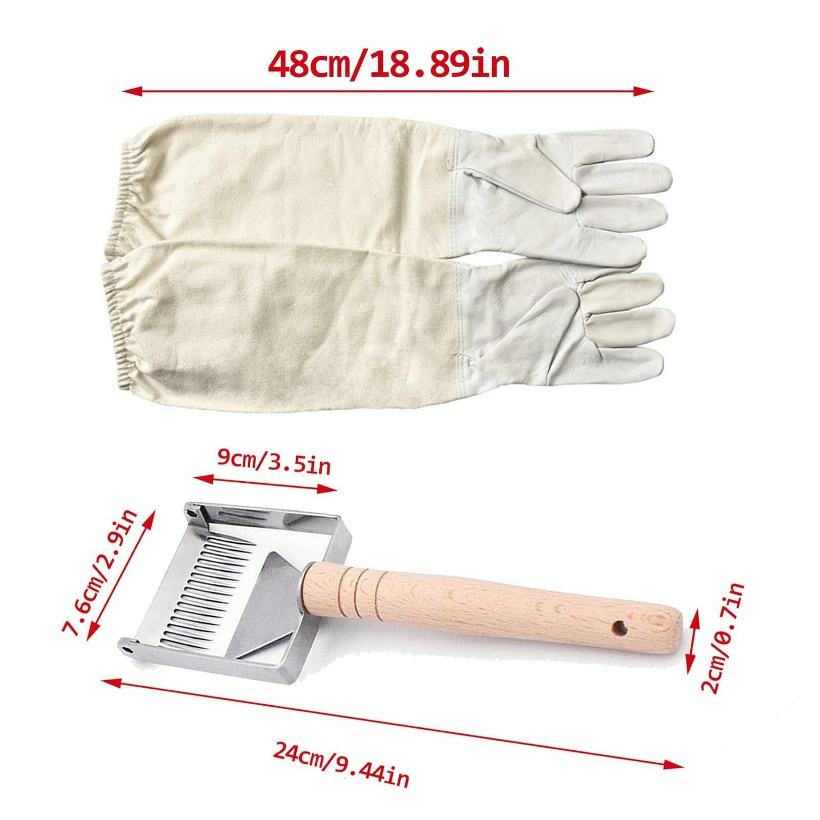 Kit de herramientas for miel de apicultura, 10 piezas, Kit de apicultor principiante y profesional, guantes de apicultor/cepillo for abejas/alimentador de abejas