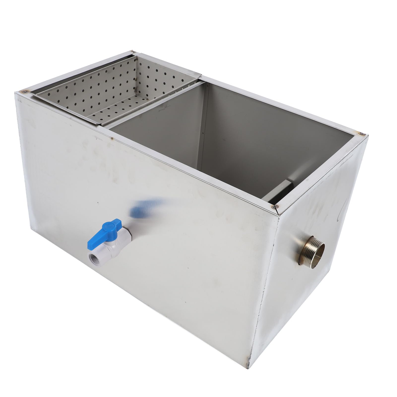Grease Trap, Commercial Grease Trap Stainless Steel Grease Interceptor Top Inlet for Restaurant Home Kitchen, 500x300x295mm, Grease Traps