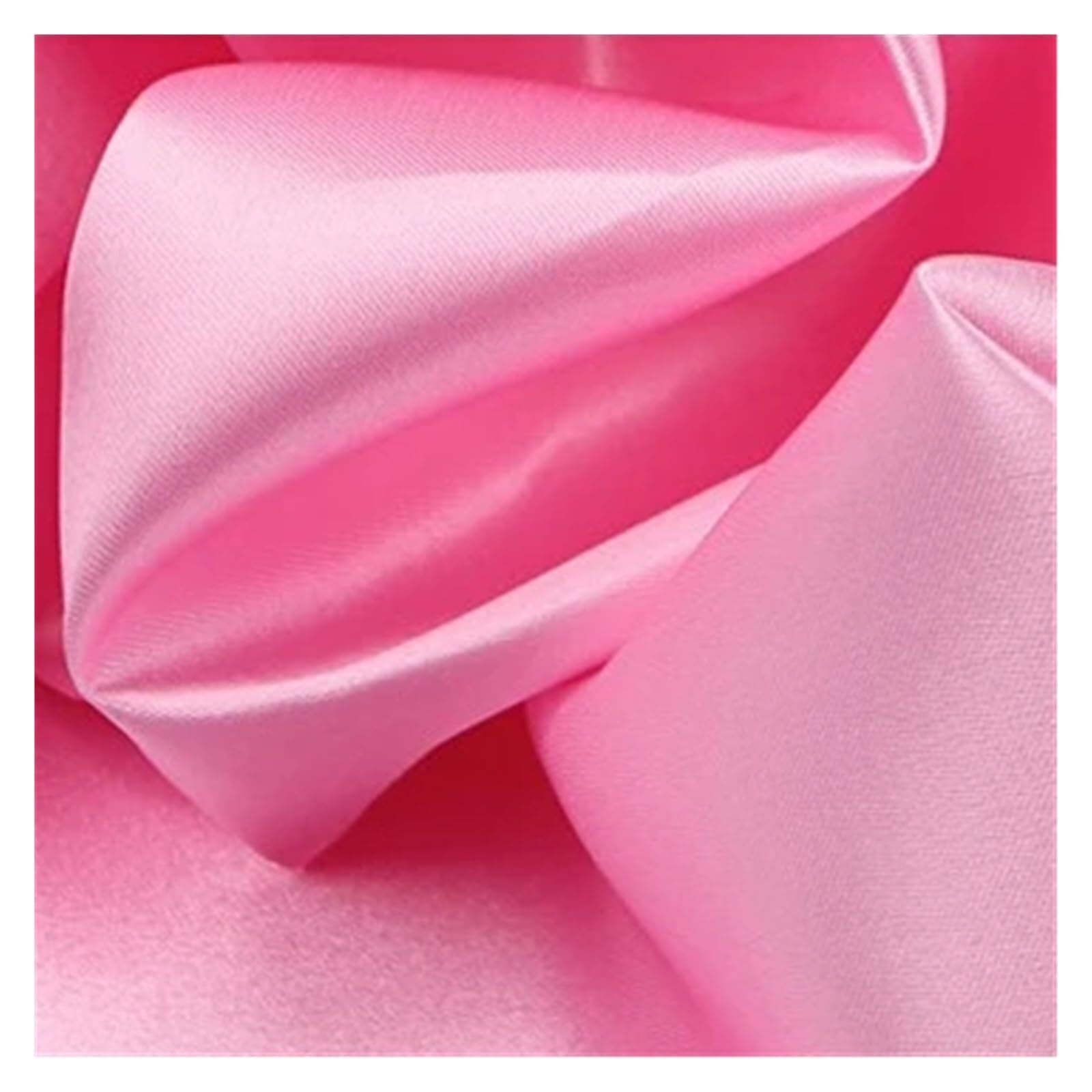 Silk Fabric Polyester Satin Fabric Highend Simulation Silk Gift Box Lining Cloth Solid Color DIY Sewing Doll Dress(Pink,500cm by 150cm)
