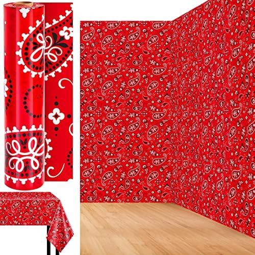 Western Party Tablecloth Backdrop Roll 4.5 x 100 Ft Paisley
