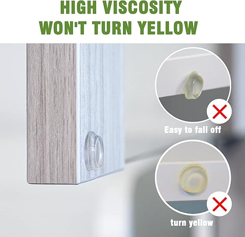 Miniatura 10 de Parachoques de goma para puerta de gabinete, paquete combinado de 192 piezas de parachoques de goma transparente para puertas de gabinete, paquete