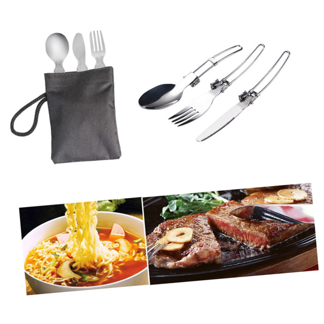 Mipcase Set da Campeggio Portatile 6 Pezzi in Alumina per 1-2 Persone