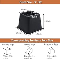 Vista 2 de DEDU Elevadores de cama de 3 pulgadas, resistentes, paquete de 9 elevadores de muebles para sofás de gran tamaño, elevadores de sofá con almohadilla