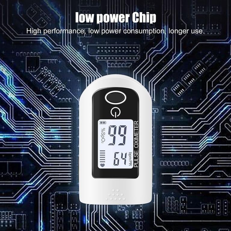 Image of X1805 Fingertip Pulse Oximeter - SpO2 & Heart Rate Monitor for Kids, Children & Adults - Accurate LED Display, Includes Batteries & Lanyard, Home & Personal Use
