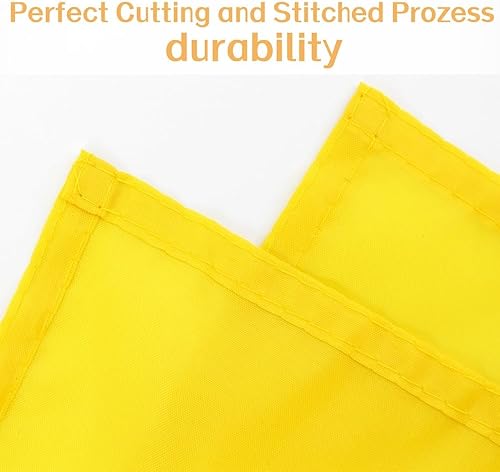 Miniatura 6 de Paquete de 2 banderas amarillas de 3 x 5 pies y banderines de doble costura de colores vivos lisos, banderas amarillas lisas de poliéster para