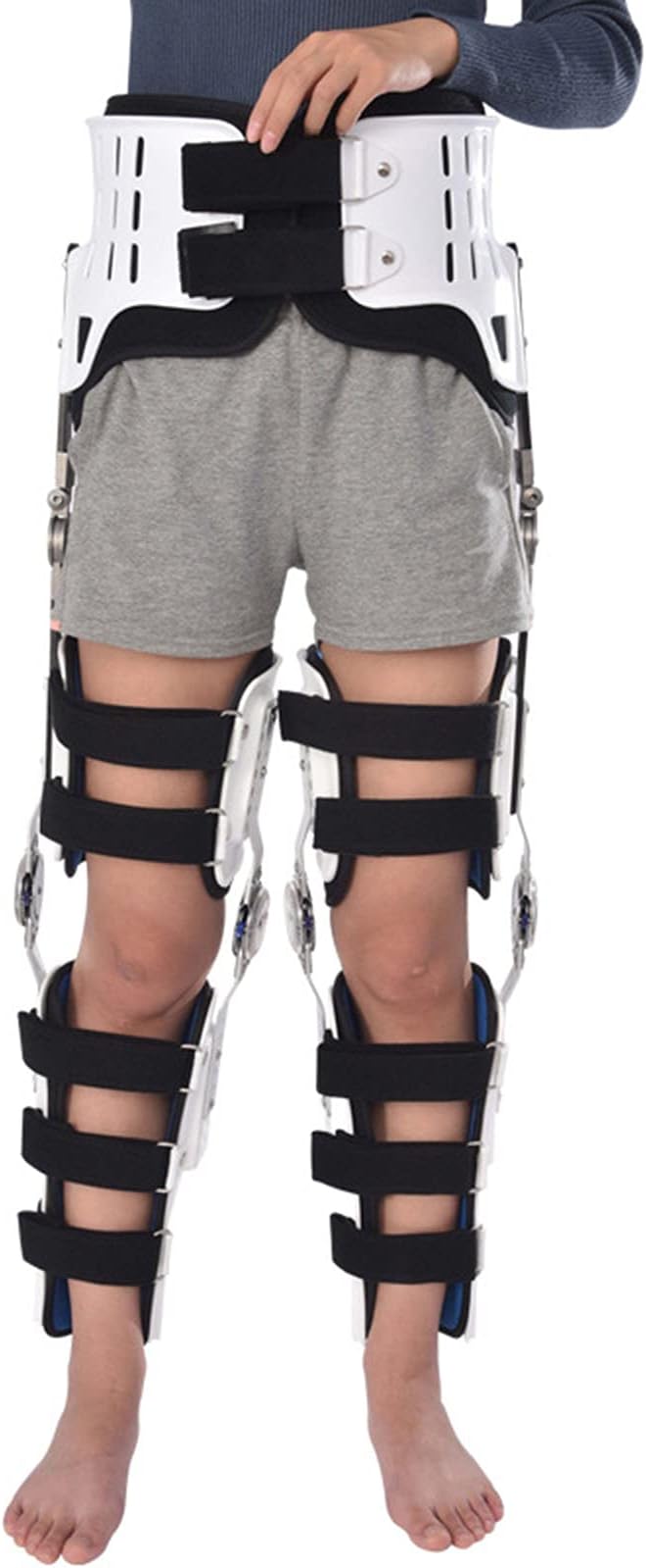 Hip Walking Fixed Brace, Hinged Knee Hip Support Brace, Hip And Knee Ankle Orthosis, with Walking Boots Brace for Hip Fracture, Thigh Fracture, Femoral Fracture, Left Right Leg