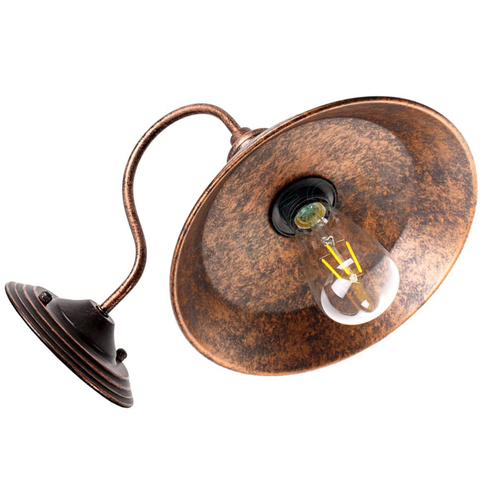 2-delige LED industriële wandlamp binnen - Houten- E27 lampvoet (lamp