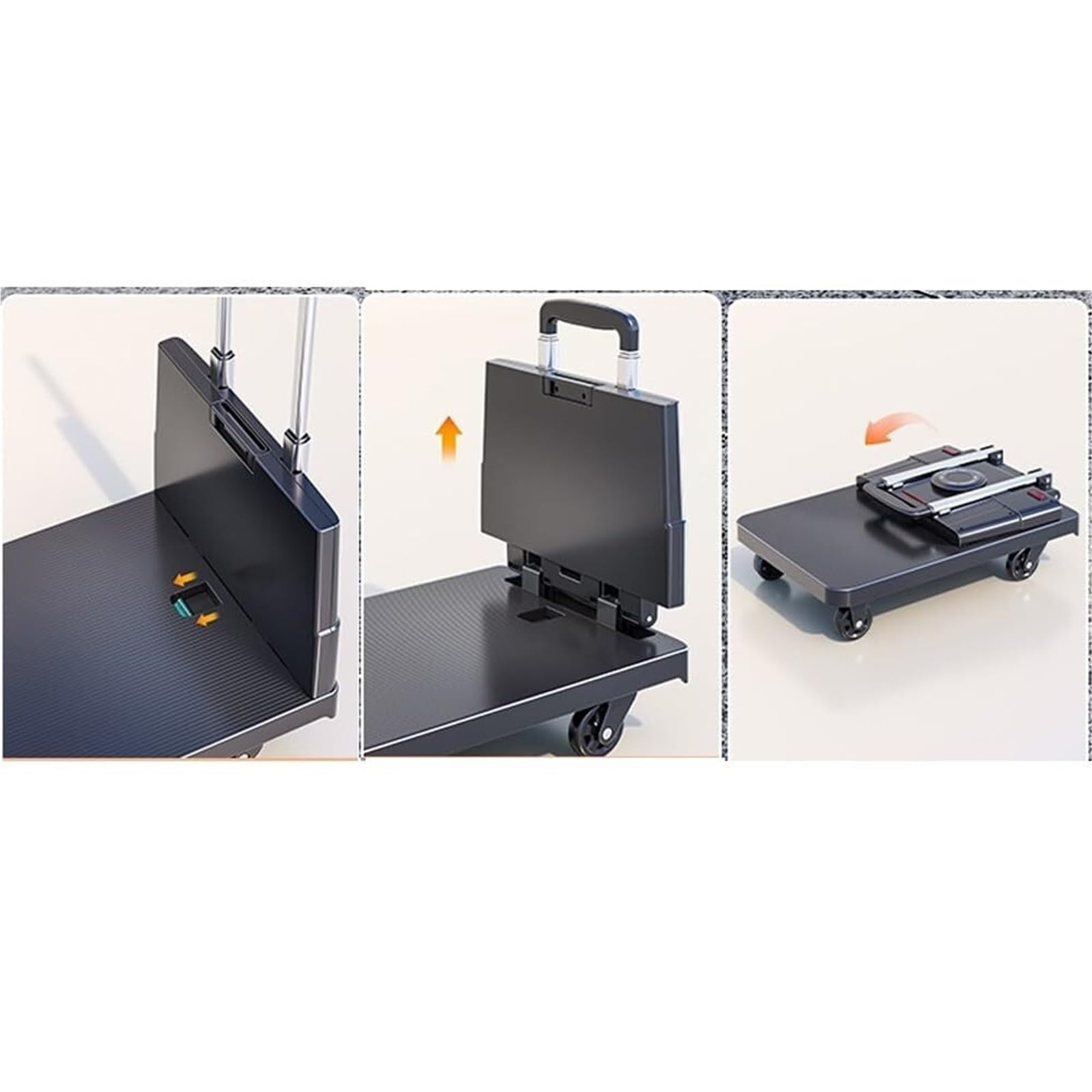 Carrello Portapacchi Trasloco Carrelli A Mano Pieghevoli, Carrelli for Il Trasporto Domestico, Rimorchi for Merci, Veicoli for Oggetti Pesanti Bagagli(Black,29.5x40x90.5cm)