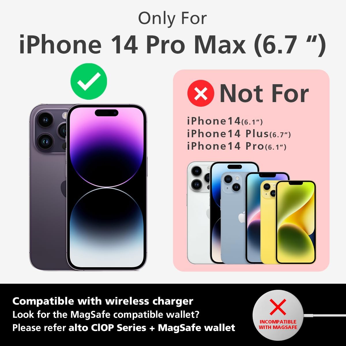 alto Crossbody Leather Case Designed for iPhone 14 Pro Max, Anello Drop Protective Italian Leather Card Wallet Case with Detachable Lanyard Strap (6.7 inch, iPhone 14 Pro Max, Brown and Black)