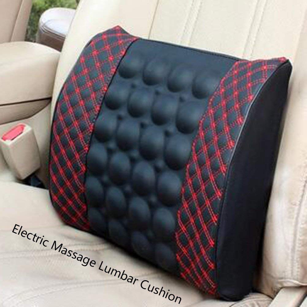 Auto Elektro-Massage-Welle Pillow-12V Elektroauto Untere Rückenunterstützung Kissen, Schützen und Soothe Your Back,Blackredline