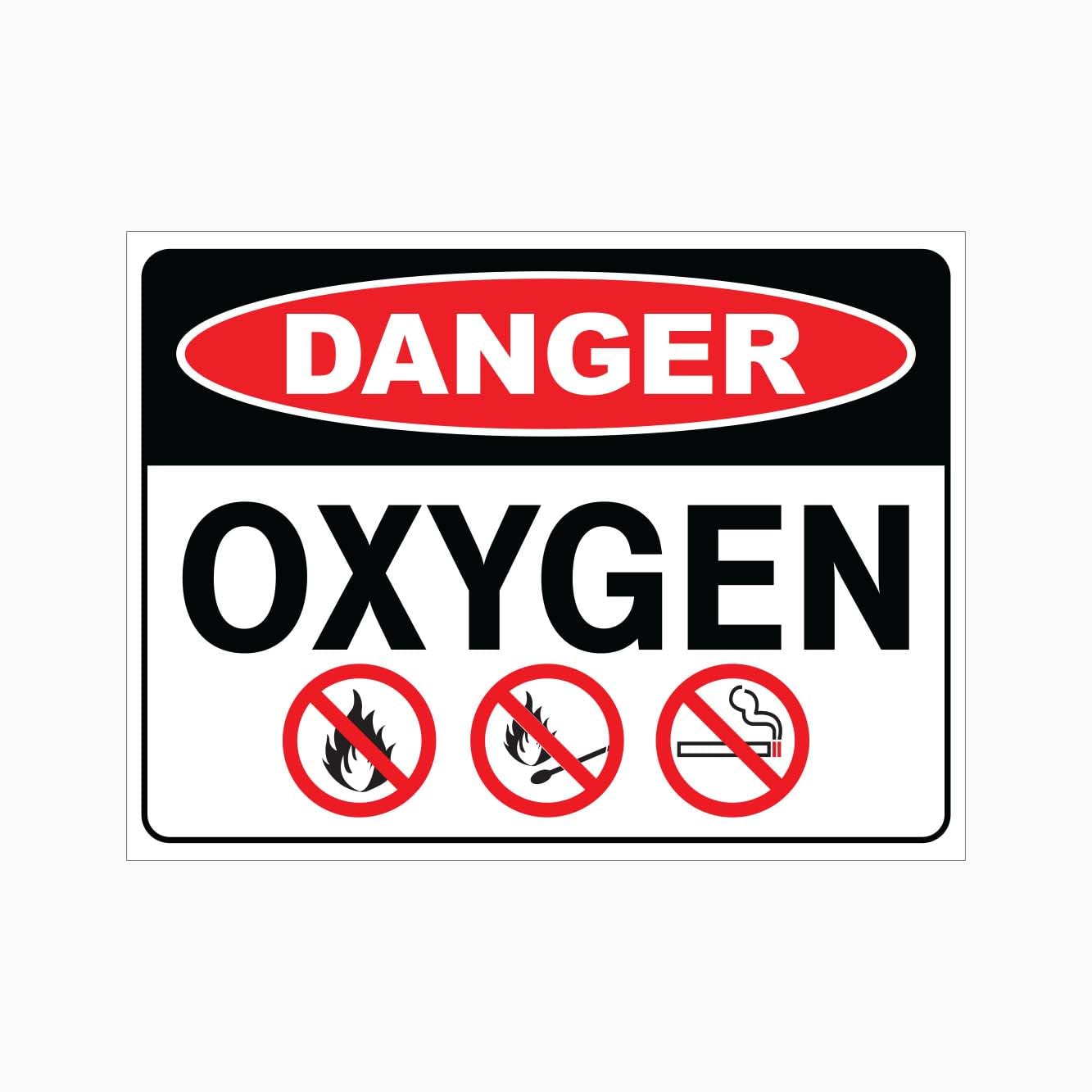 DANGER OXYGEN NO SMOKING OR OPEN FLAMES Sign Metal Tin Sign 8 x 12 inch for Industrial & Commercial Series