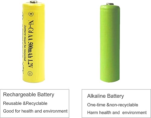 Miniatura 7 de Paquete de 12 baterías recargables de níquel cadmio de 1.2 V AA de 500 mAh para luces solares, iluminación de paisaje de césped (tamaño AA)