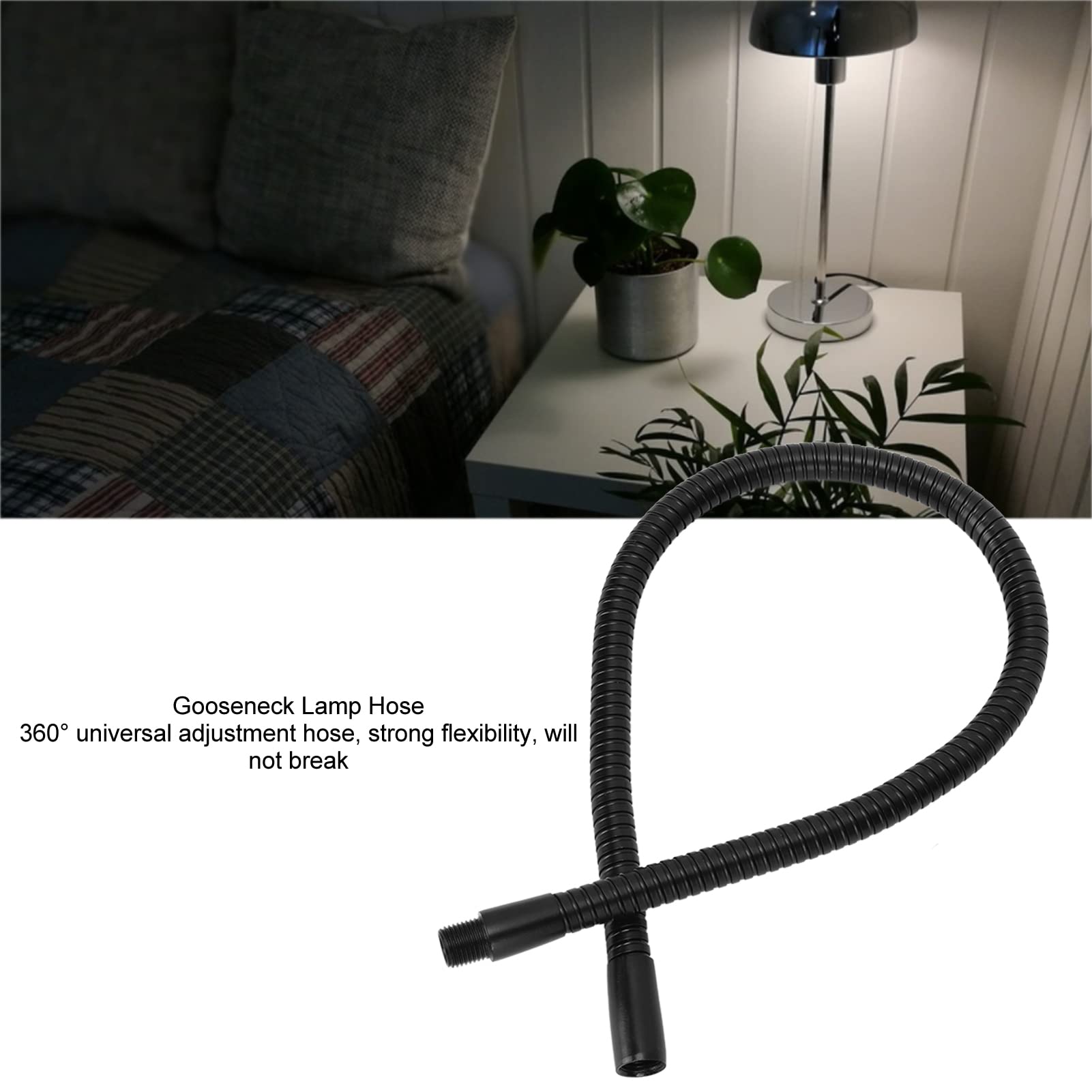 Tubo Flessibile a Collo di Cigno per Lampada da Tavolo da 4 Pezzi, Tubo Flessibile Universale Universale a 360° da 12-45 Cm, Tubo di Ricambio per Lampada in Alluminio Calibro 10